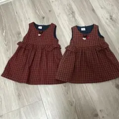 【格安セール】familiar ジャンバースカート80 90 2枚セット