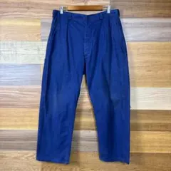 60s~70s サスペンダーボタン付き タック入り ユーロ ワークパンツ 古着