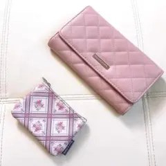 メゾンドフルール　ピンク長財布　花柄ポーチ　セット