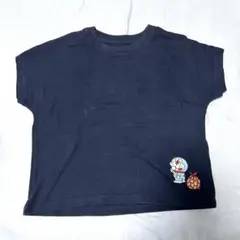 ドラえもん 刺繍 Tシャツ 黒 ユニクロベビー　匿名配送