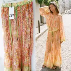 ZARA 夏 トロピカル ロング スカート