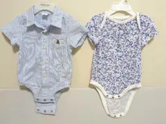再値下げしました【美品】baby GAP ストライプシャツと花柄のロンパース2点
