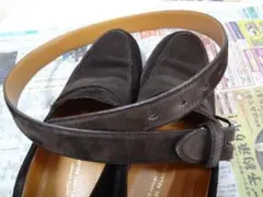 GREEN LABEL RELAXING スエードローファー　ベルト付き