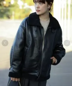 【最終値下げ中】フェイクムートン ボマー ブルゾン　ブラック　BEAMS