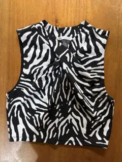 ZARA ゼブラ柄 ノースリーブ キャミソール Mのサムネイル