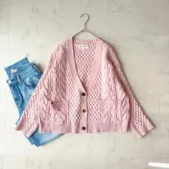 美品✨《DEMY BY DEMYLEE》ケーブル　コットン　ニットカーディガン