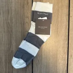 GELATO PIQUE HOMME ソックス Fサイズ グレー/ホワイト
