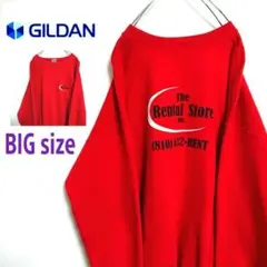 ギルダン GILDAN 赤 ビッグサイズ デカロゴ スウェット トレーナー