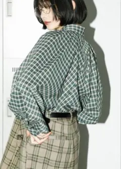 【KBF】ボリュームスリーブチェックシャツ