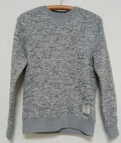 Vネック グレー 裏起毛スウェット