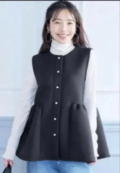 【新品•未使用】　コカ　coca 黒 ペプラムベスト