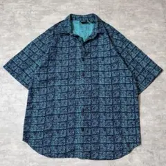 90s vintage SHAH SAFARI コットン 総柄 シャツのサムネイル