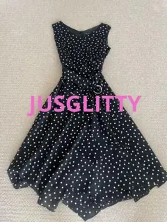 美品】洗える♡ JUSGLITTY 半袖 ボーダーレディニットワンピース