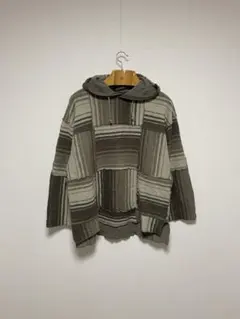 90s パッチワーク ニット パーカー グッドレギュラー メキシカン グラデ