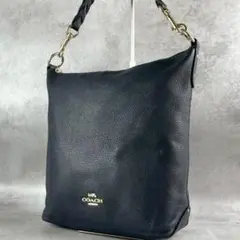 極美品 コーチ ペニー ワンショルダー ショルダーバッグ シボ革 肩掛け 黒