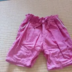 moujonjon 赤とベージュの短パン　キュロット　　2枚セット　薄手