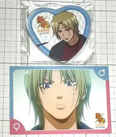 銀魂　性転換篇 J-WORLD 恋の銀魂神社　月雄月詠　缶バッジ　特典ステッカー