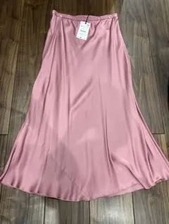 ピンク フレアスカート ゴムウエスト