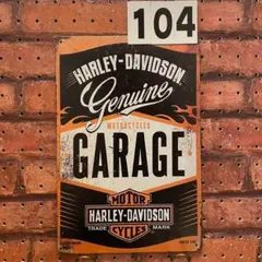 ハーレーダビッドソン HARLEY 黒 オレンジ 《104》レトロ ブリキのサムネイル