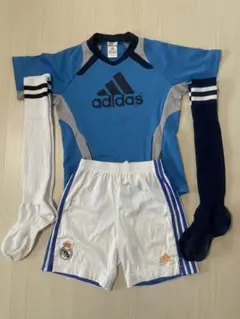 adidas サッカーウェアセット 青/白 キッズ