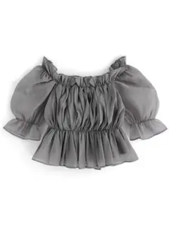 GRL シアーギャザーショート丈ブラウス[tu541]