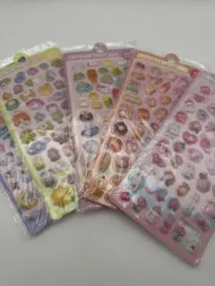 ぷくぷくシール 5枚セット かわいい 動物 スイーツ 立体シール