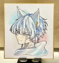 色紙 アナログイラスト オリジナル 手描きイラスト 一点物