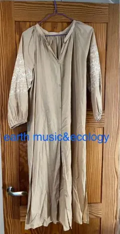 earth music&ecology 透け感ありシャツワンピース☆フリーサイズ