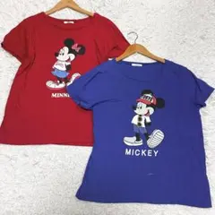 ディズニーTシャツ　レディース　ミニーちゃん 赤 青 2枚セット ゆったりサイズのサムネイル