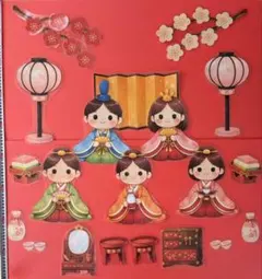 壁面飾り　春　ひな祭り　ラミネート　大きめ