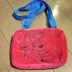 【新品】パウパトロール　マーシャル　ふわふわ刺繍デザインショルダーバッグ