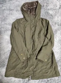 【due sei】裏ボア カーキ色 モッズコート風 フード付きジャケット