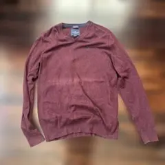 AMERICAN EAGLE バーガンディ Vネックセーター