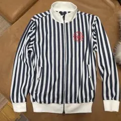 キャロウェイ ゴルフ 防風ジップジャケット【ストライプ/LL】美品！