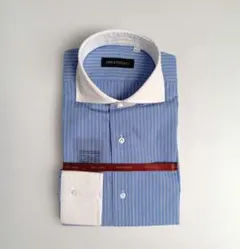 【新品】ONLY PREMIO 綿100% クレリック ブルー ストライプ 37