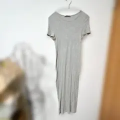 FOREVER21 グレー カットソーロングワンピース 半袖