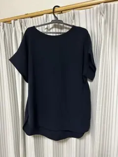 ネイビー 半袖 ブラウス