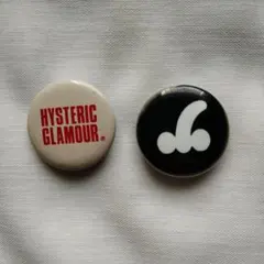 80s ビンテージ 缶バッジ HYSTERIC GLAMOUR 2個セット