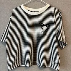 ENAMOR ボーダーTシャツ リボン刺繍