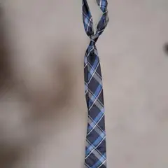 青系チェック柄ネクタイ