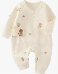 HAYAHARU ベビー服 長袖 綿100% 前開き　カバーオール