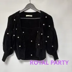 【ROYAL PARTY】パールカーディガン／キャミソール付き／アンサンブル