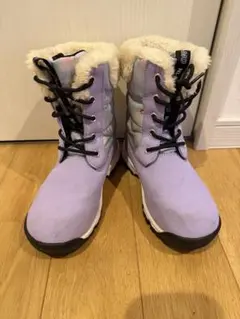 紫　ファー付きスノーブーツ　女の子
