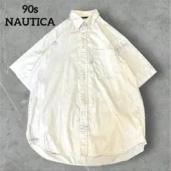 90s NAUTICAヨット 航海　プリント　半袖 シャツ ビンテージ　古着のサムネイル