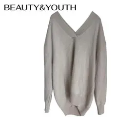 ビューティーアンドユース　ウール　長袖Vネックニットセーター