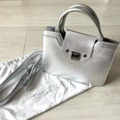 JIMMY CHOO シルバー ハンドバッグ 保存袋 ショルダーストラップ付きのサムネイル