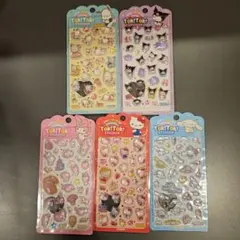 5枚 韓国 サンリオ ボンボンドロップシール キティ クロミ マイメロ