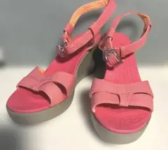 crocs クロックス ピンクサンダル ウェッジソール　W7