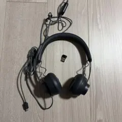 有線ヘッドセット ブラック USBアダプター付き