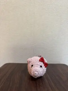 あみぐるみ 豚さん キーホルダー